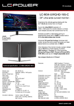 LC-Power Ecran PC Gaming 39 Pouces 165hz, Moniteur PC Dalle VA, Incurvé  Display 3000R, HDR 400, QHD (2560x1440), 4 ms, 99% sRGB, Display Port &  HDMI