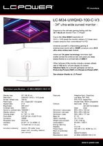 Datasheet PC monitor LC-M34-UWQHD-100-C-V3