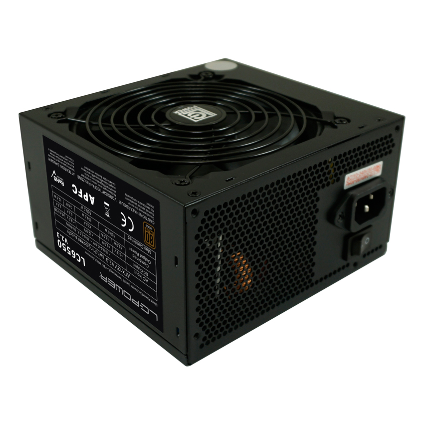 LC-POWER 550W Alimentation PC, Entièrement modulaire,Certifié 80 Plus Gold,  PSU Gaming, ATX, Garantie 5 Ans, LC6550M